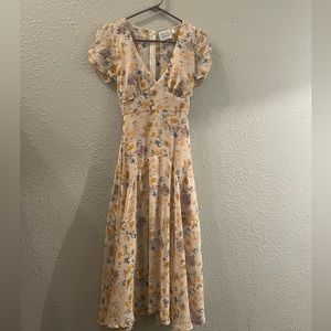 Hello Molly Home With You Midi Dress Beige | Size XS | PERFECT CONDITION